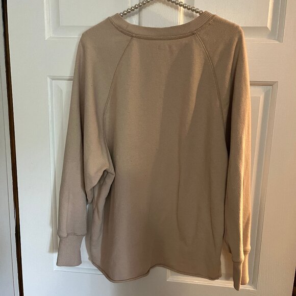 Aerie Ladies Oversized Crew Neck Long Sleeve Roll Hem Sweatshirt Size S - Picture 3 of 4